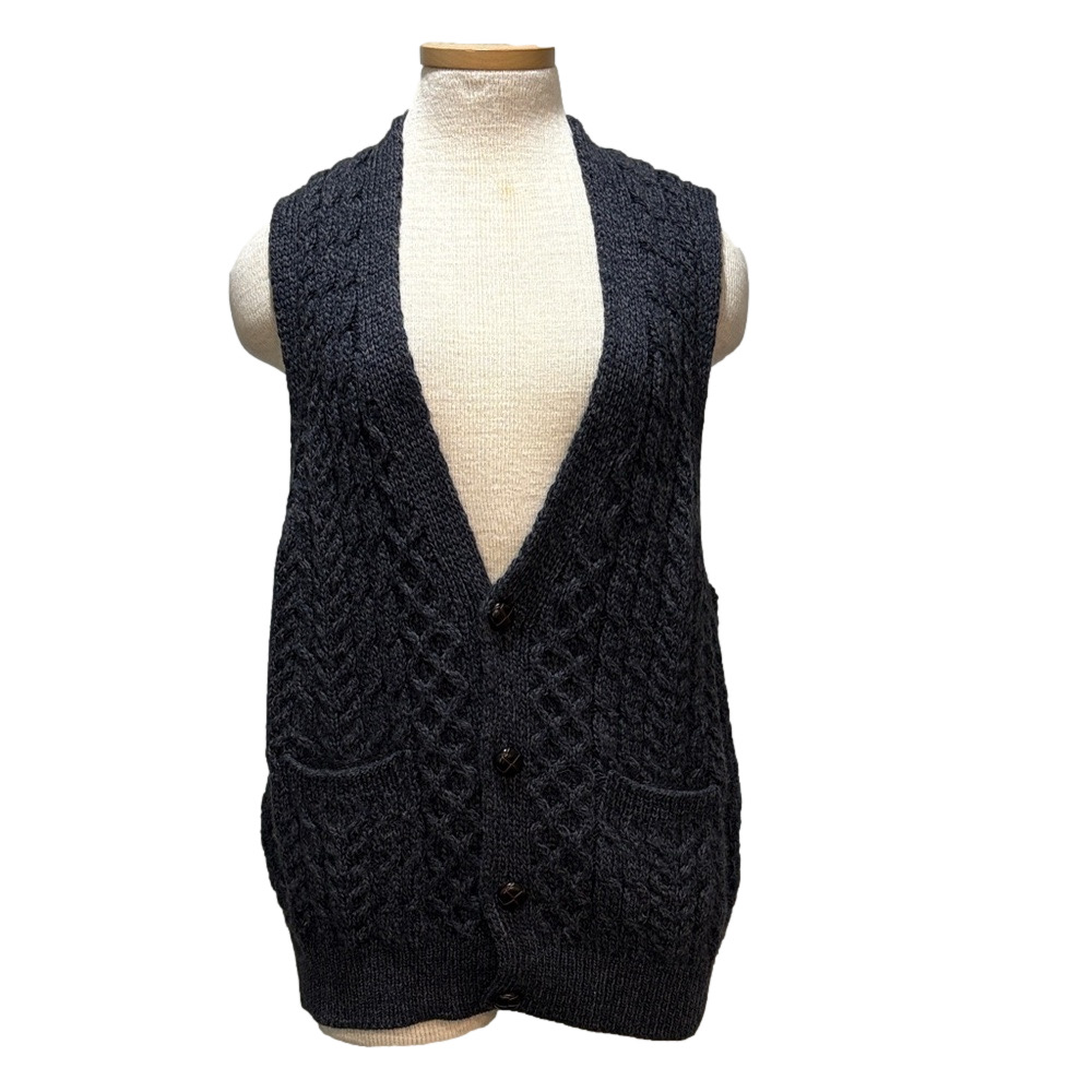 Aran Sweater Market sz L merino wool made in Ireland sweater vest